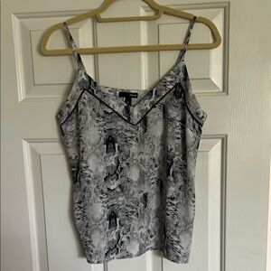 Aqua Black and Gray Fitted Camisole Top